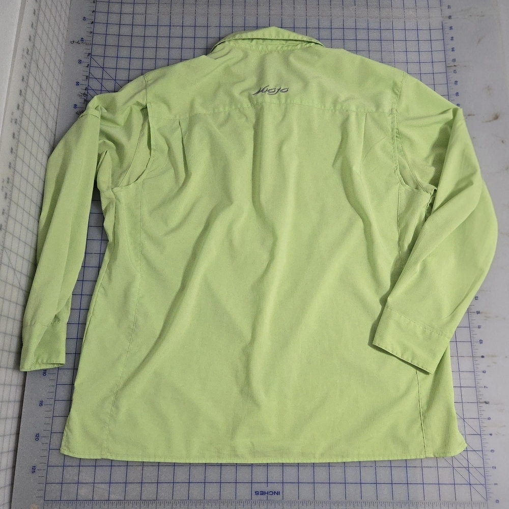 Mojo Preformace Fishing Light Green Button-Up Shirt, Lightweighr, SPF, Outdoor - Picture 2 of 9